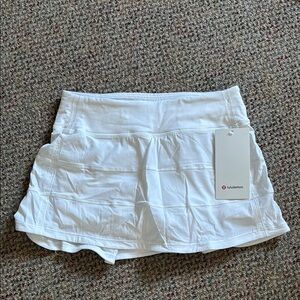 White Lululemon Pace Rival MR Skirt